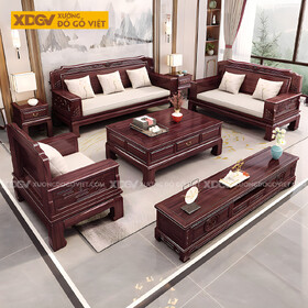 Mẫu Sofa Gỗ Lim Phòng Khách Chạm Khắc Tinh Tế Sang Trọng
