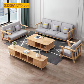 Mẫu Sofa Cao Su Chân Thấp Khung Nan Vát Cạnh Bọc Nệm Đẹp