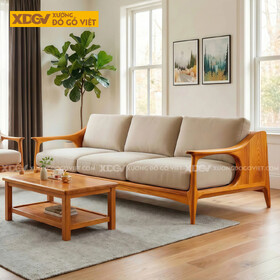 Mẫu Sofa Phòng Khách Gỗ Gõ Đỏ Bắc Âu Tay Lượn Nghệ Thuật
