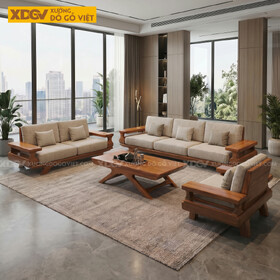 Mẫu Sofa Phòng Khách Gỗ Gõ Đỏ Dáng Thuyền Chân Nhện Độc Đáo