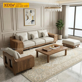 Mẫu Sofa Phòng Khách Gỗ Óc Chó Tay Hộp Kèm Ngăn Kéo Tiên Lợi