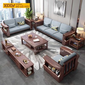 Mẫu Sofa Sồi Thịt Hiện Đại Tay Bề Thế Tích Hợp Hộc Để Đồ