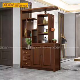 Mẫu Tủ Để Rượu Gỗ Cao Su Phòng Khách Tích Hợp Kệ Lưu Trữ...
