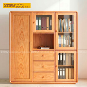 Mẫu Tủ Đựng Tài Liệu Gõ Đỏ Bo Cạnh Thiết Kế Đa Cánh Lưu...