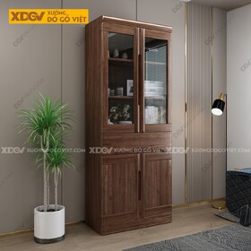 Mẫu Tủ Hồ Sơ Gỗ Veneer Sồi Thiết Kế Tay Nắm Âm Phối Ngăn...