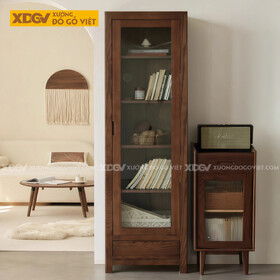 Mẫu Tủ Sách Văn Phòng Gỗ Sồi Phối Cánh Kính Kết Hợp Ngăn...