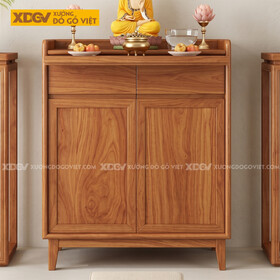 Mẫu Tủ Thờ Dáng Gọn Gõ Đỏ Thiết Kế Chân Vát Bo Cạnh Hiện...