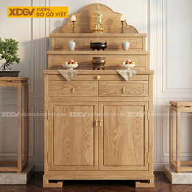 Mẫu Tủ Thờ Gia Tiên 3 Tầng Gỗ Sồi Mỹ Dáng Hộp Lưu Trữ Lớn