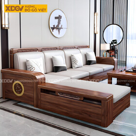 Sofa Gỗ Óc Chó Tự Nhiên Bề Thế Sang Trọng Cho Phòng Khách