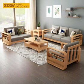 Sofa Gỗ Sồi Tự Nhiên Hiện Đại Tối Giản Cho Căn Hộ Chung Cư