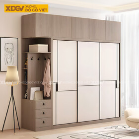 Tủ Áo Gỗ Công Nghiệp Dạng Hộp Cửa Lùa 3 Cánh Linh Hoạt