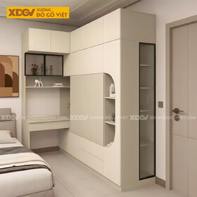 Tủ Áo MDF Phòng Ngủ Kết Hợp Bàn Học Và Kệ Trang Trí Độc...
