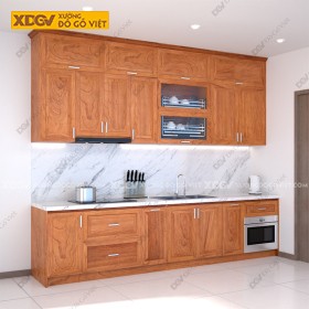 Tủ Bếp Gỗ Veneer Gõ Đỏ X6966