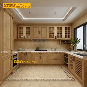 Tủ Bếp Gỗ Veneer Sồi X5260