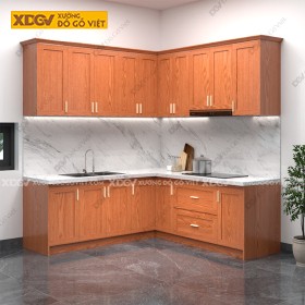 Tủ Bếp Gỗ Veneer Sồi X6813