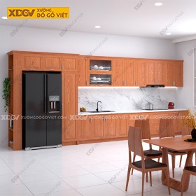 Tủ Bếp Gỗ Veneer Sồi X6974