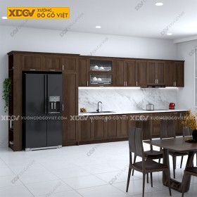 Tủ Bếp Gỗ Veneer Sồi X7049
