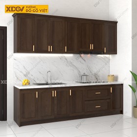 Tủ Bếp Gỗ Veneer Sồi X7054