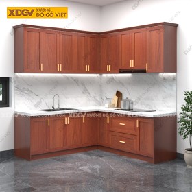 Tủ Bếp Gỗ Veneer Xoan Đào X6811