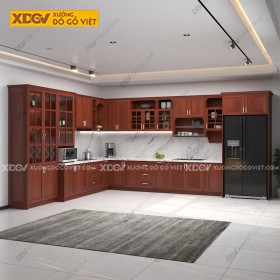 Tủ Bếp Gỗ Veneer Xoan Đào X7001