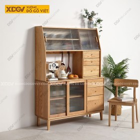 Tủ Chén Bát Gỗ Sồi X7478