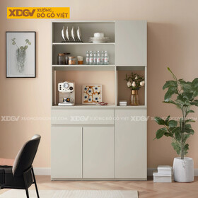 Tủ Để Chén Bát Cho Phòng Bếp Gỗ MDF Phối Kệ Đa Tầng Lưu Trữ