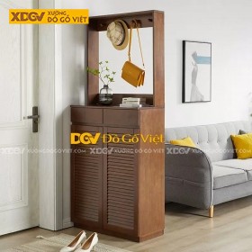 Tủ Giày Dép Kèm Tủ Treo Đồ Gỗ Căm Xe Tự Nhiên