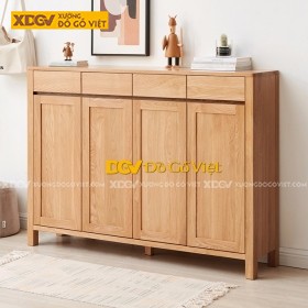 Tủ Giày Phòng Khách Veneer Sồi Kiểu Hộp Đơn Giản