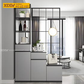 Tủ Lưu Trữ Rượu MDF Hiện Đại Kiêm Vách Ngăn Căn Hộ Tiện...