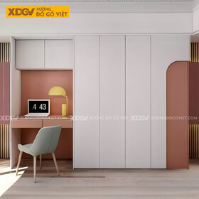 Tủ Quần Áo Gỗ Công Nghiệp Kết Hợp Bàn Học Trẻ Em Kịch...