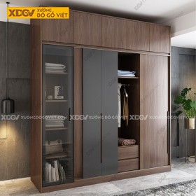Tủ Quần Áo Gỗ MDF Công Nghiệp X1297