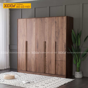 Tủ Quần Áo Gỗ Veneer Óc Chó X6