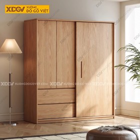 Tủ Quần Áo Gỗ Veneer Sồi X7284