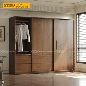 Tủ Quần Áo Gỗ Veneer Sồi X7289