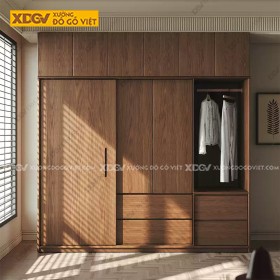 Tủ Quần Áo Gỗ Veneer Sồi X7290