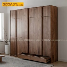 Tủ Quần Áo Óc Chó Hình Khối Hiện Đại Tối Giản Tay Nổi Dài