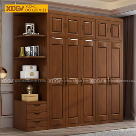 Tủ Quần Áo Căm Xe Cánh Khung Pano Đối Xứng Họa Tiết Đẹp