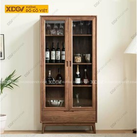 Tủ Rượu 2 Cánh Mở Gỗ Sồi Thịt Chân Cao Đẹp