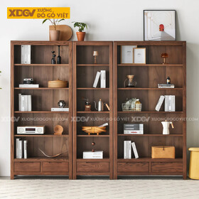 Tủ Sách Hiện Đại Gỗ Sồi Mỹ Thiết Kế Kệ Mở Phân Tầng...
