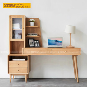 Tủ Sách Hồ Sơ Kết Hợp Bàn Làm Việc 2 Ngăn Kéo Gỗ Sồi Mỹ