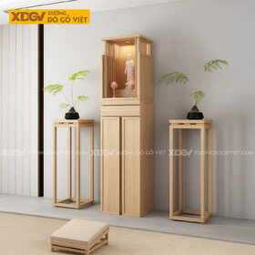 Tủ Thờ Đứng Đón Tài Lộc Gỗ Sồi Dáng Cao Chân Bệt Lưu Trữ...