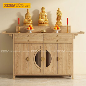 Tủ Thờ Hộp Phân Tầng Gỗ Sồi Điểm Xuyến Ô Phối Nan Trung...