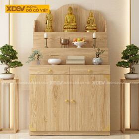 Tủ Thờ Trang Nghiêm Gỗ Sồi Mỹ Chân Bệt Thiết Kế Đỉnh Gợn...