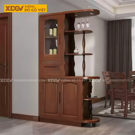 Tủ Trưng Bày Rượu Gỗ Cao Su Thiết Kế Hiện Đại Kệ Mở Đa...